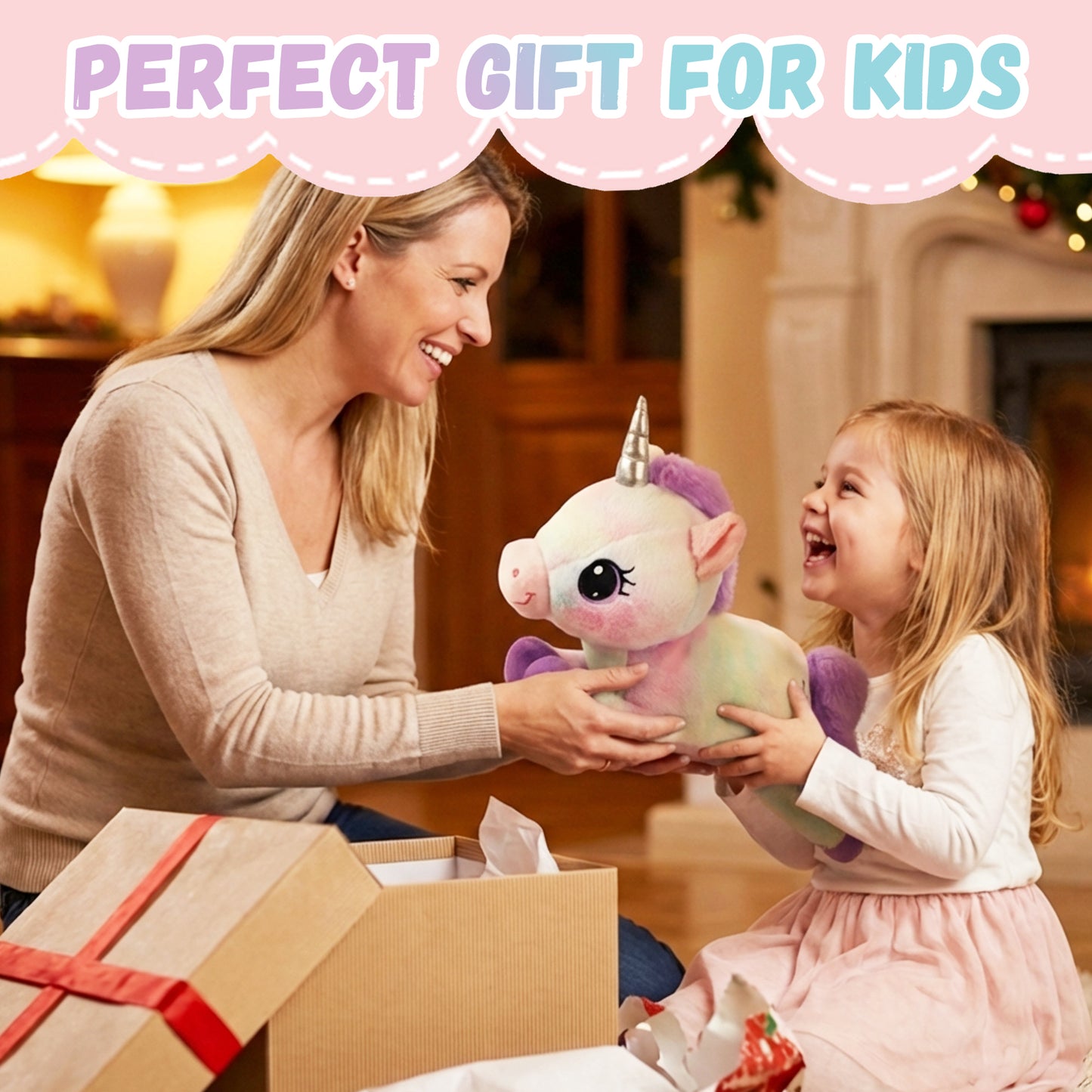 Unicorn Mommy Stuffed Animal with 4 Babies in Tummy