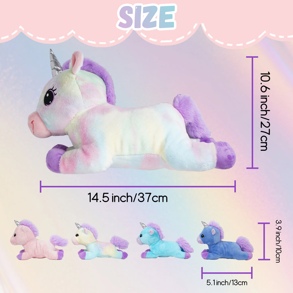 Unicorn Mommy Stuffed Animal with 4 Babies in Tummy