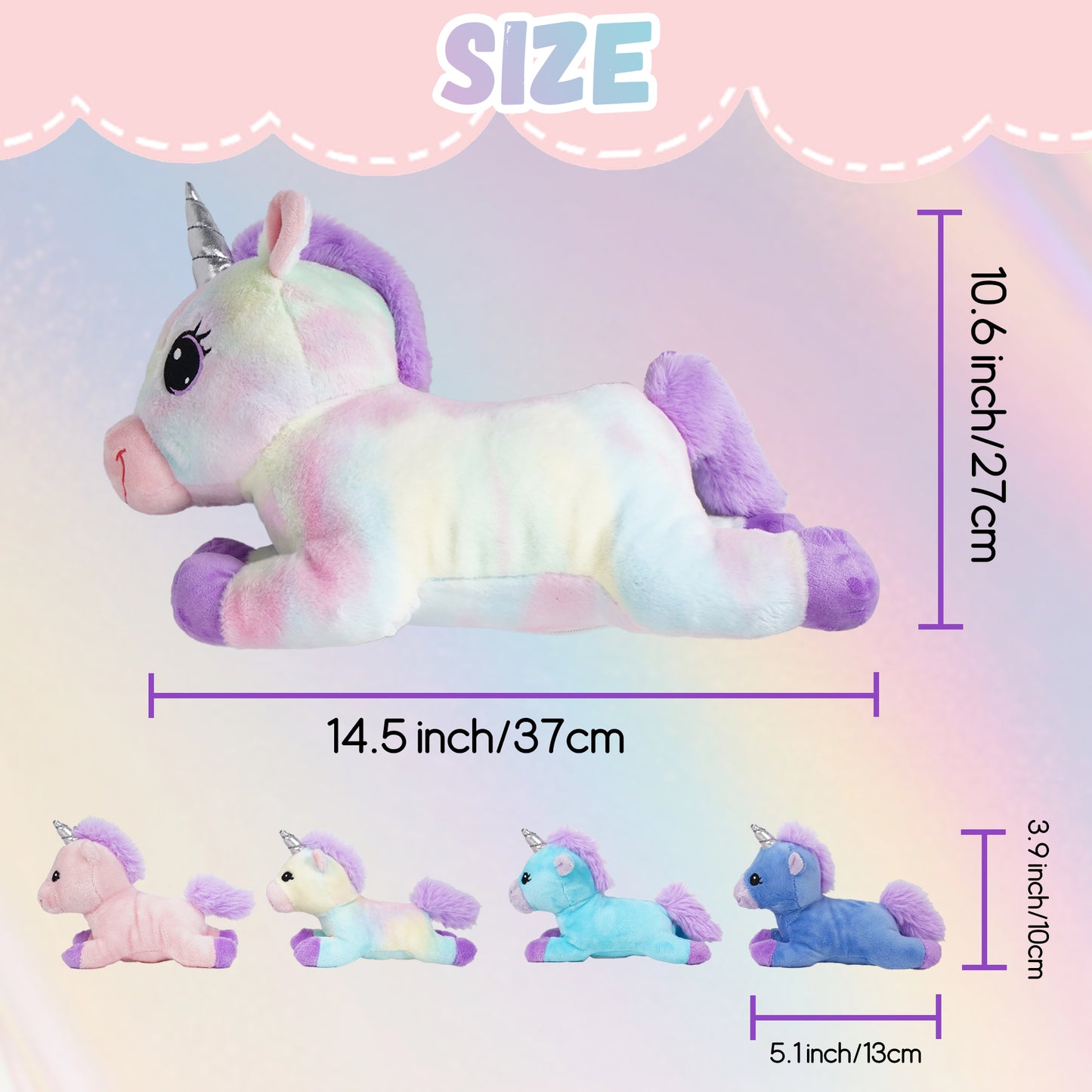 Unicorn Mommy Stuffed Animal with 4 Babies in Tummy