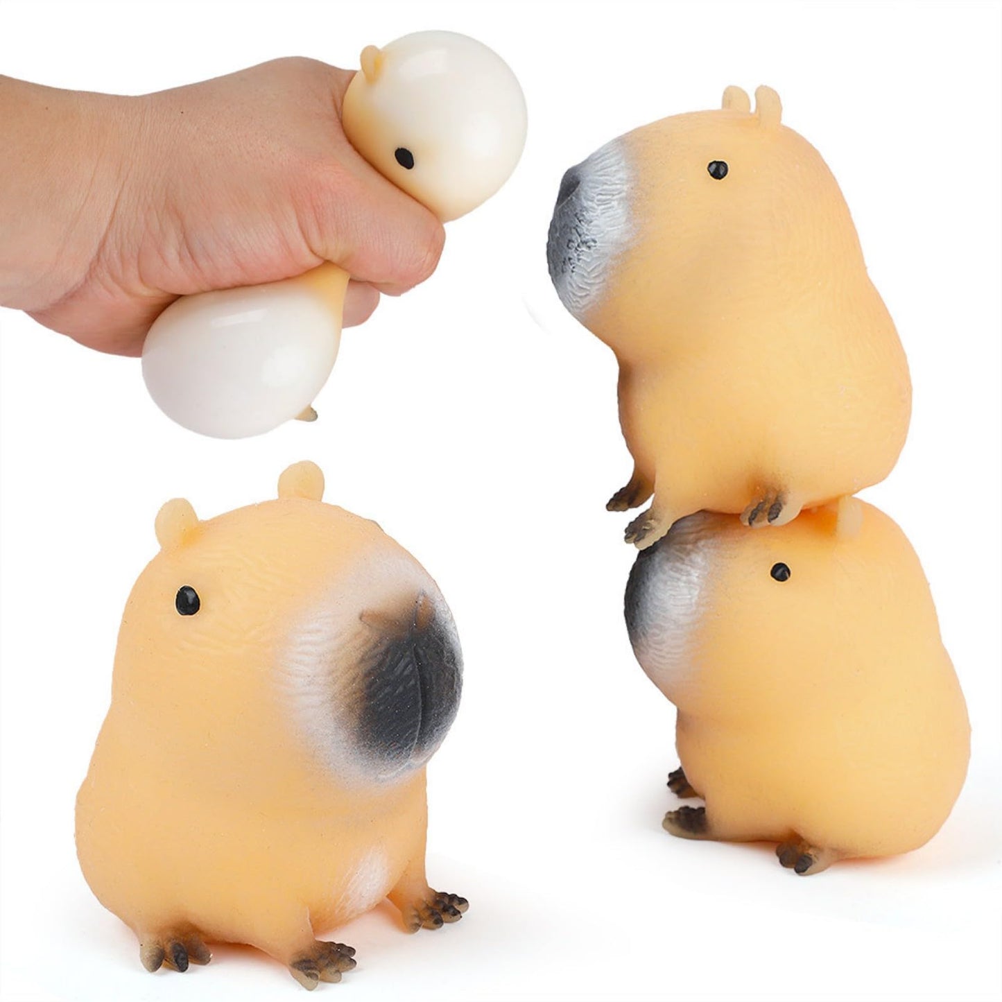 Capybara Squishy Stress Relief Toy, Cute Squeeze Fidget Ball, Soft Animal Sensory Toys