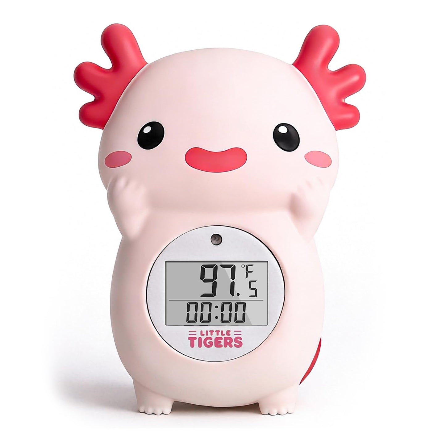 Baby Bath Thermometer, Digital Temperature Water Thermometer - Pink Axolotl with Timer
