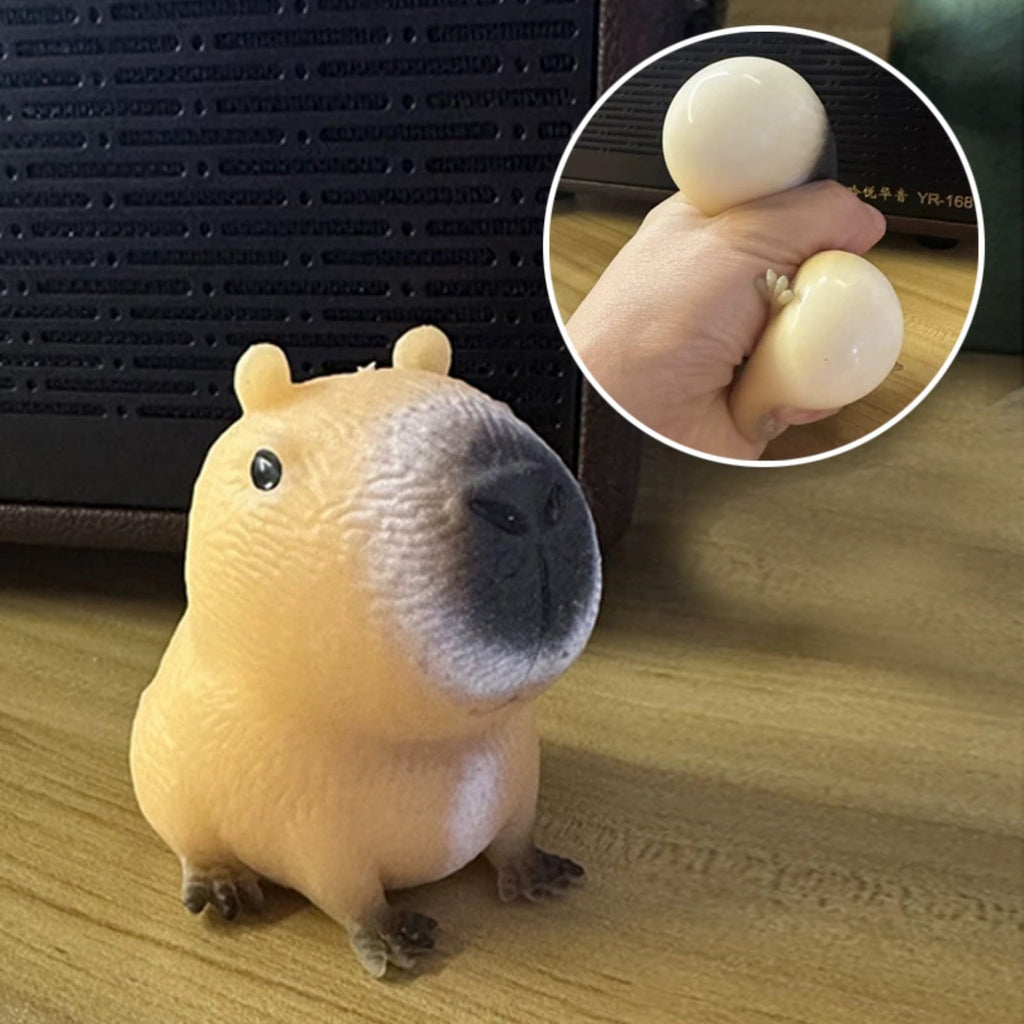Capybara Squishy Stress Relief Toy, Cute Squeeze Fidget Ball, Soft Animal Sensory Toys
