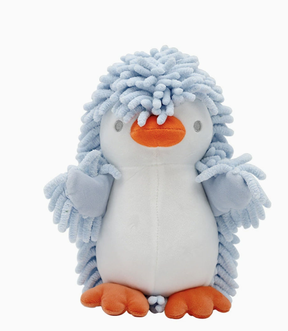 Cute Fluffy Hand Towel, Fuzzy Microfiber Quick-Dry Towel Balls - Blue Penguin